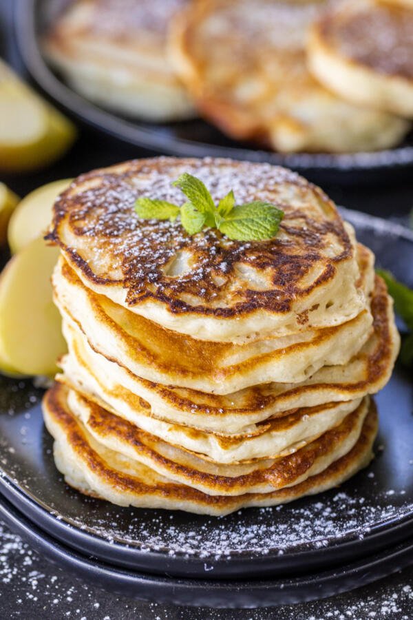 A plate with Apple Pancakes. 