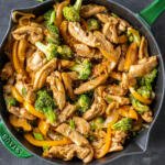 Chicken Stir Fry in a pan.