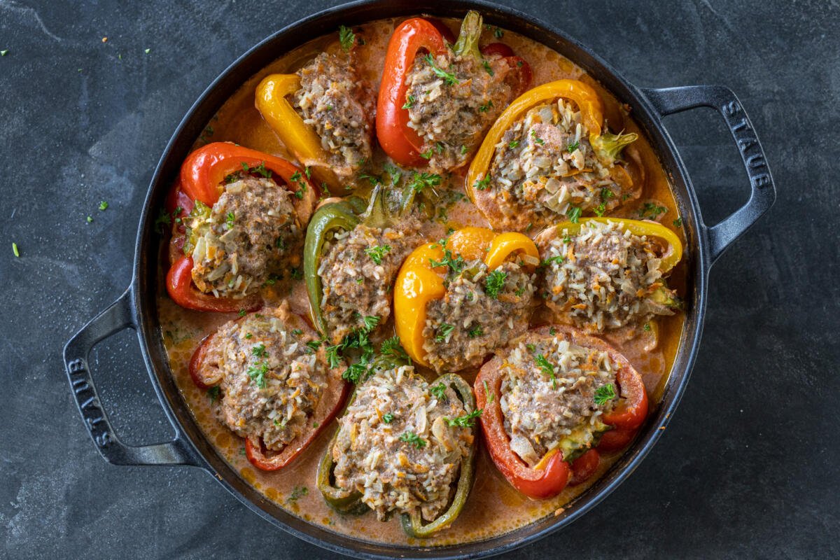 Ground Beef Stuffed Peppers - Momsdish