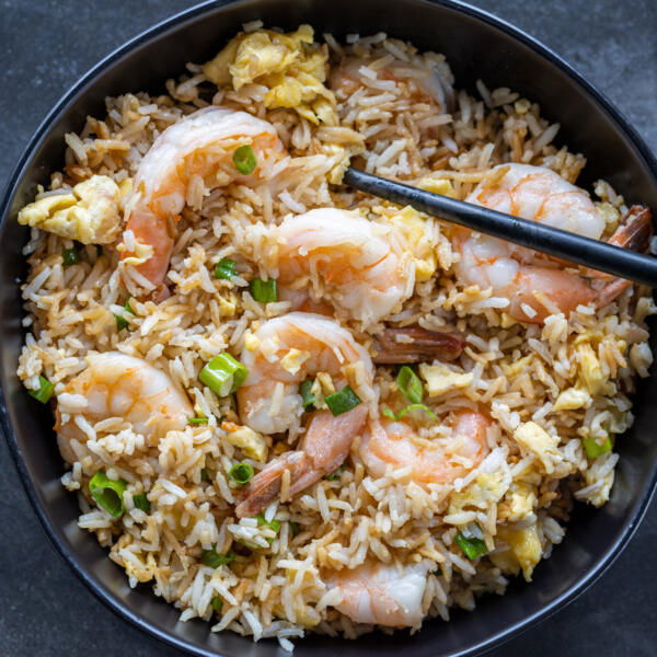Fried rice in a bowl.