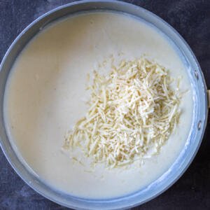Creamy sauce with parmesan cheese added.