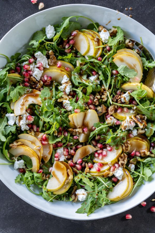 Mâche, Parmesan, Pear, and Walnut Salad Recipe