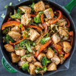 Salmon Stir Fry with greens and sesame.