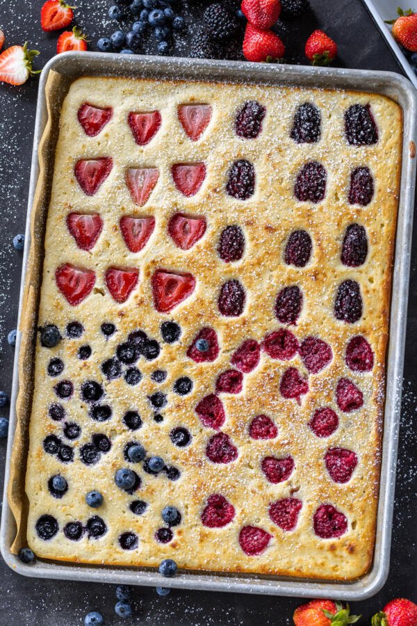 Sheet Pan Pancake in a baking sheet. 