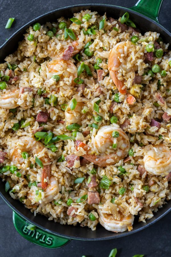 Young Chow Fried Rice in a pan.