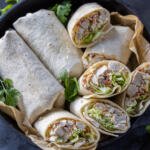 Chicken Ranch Wraps on a tray.