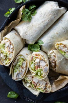 Chicken Ranch Wraps in a serving tray.