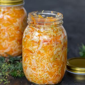 Jars with Pickled Cabbage.