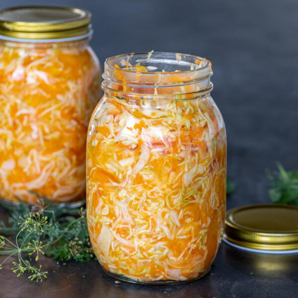 Pickled Cabbage in a jar.