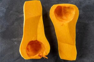 Cut open Butternut Squash.