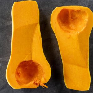 Cut open Butternut Squash.