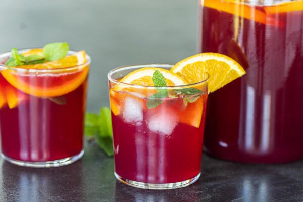 Sparkling Cranberry Punch in a cup.