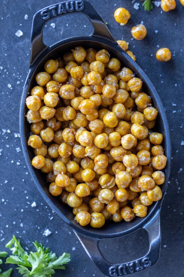 Air Fryer Chickpeas in a bowl.