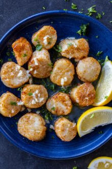 Plate with Air Fryer Scallops.