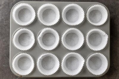 Lined muffin pan.