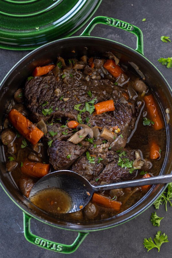 Dutch oven with Oven Pot Roast.