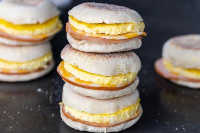 Several of English Muffin Breakfast Sandwiches.