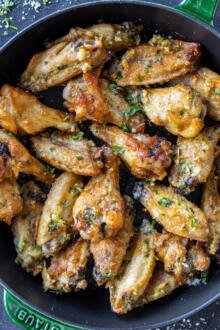 Garlic Parmesan Wings on a serving plate.
