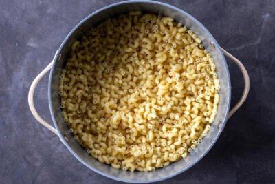 Cooked Macaroni in a pot