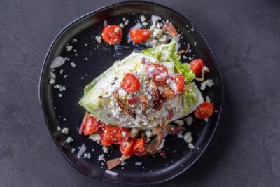 Wedge Salad with all the toppings.