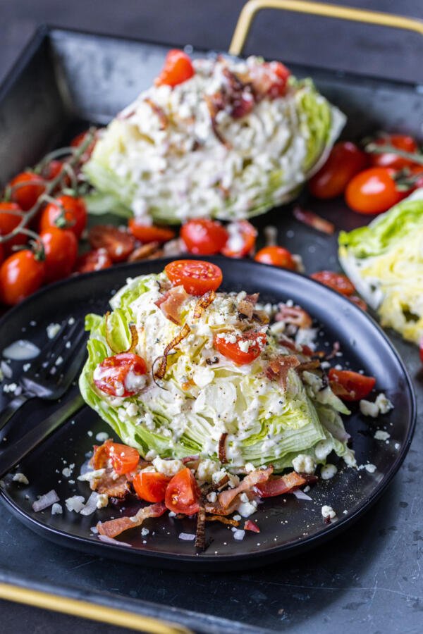 Wedge Salad on a plate.