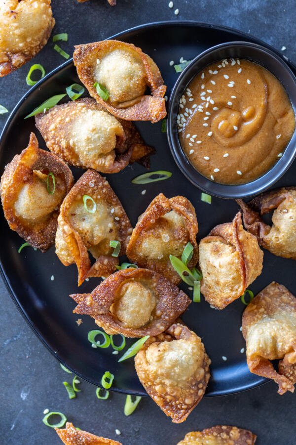 Fried Wontons with dipping sauce. 