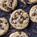 Sourdough Chocolate Chip Cookies with chocolate around.