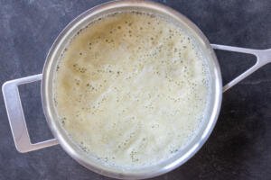 Butter and flour in a pot.