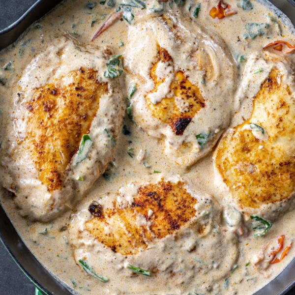 Marry Me Chicken in a pan.