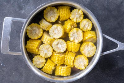 Corn in a pot.