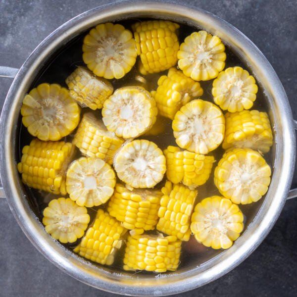 Corn in a pot.