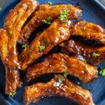 Air Fryer Ribs on a palte.