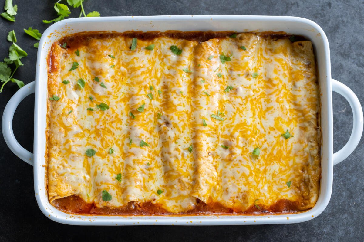 Easy Ground Beef Enchiladas - Momsdish