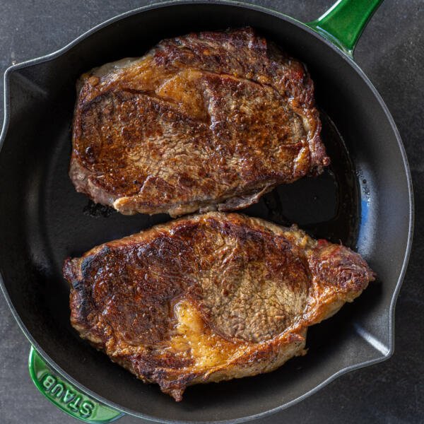 Reverse Sear Steak on a pan.