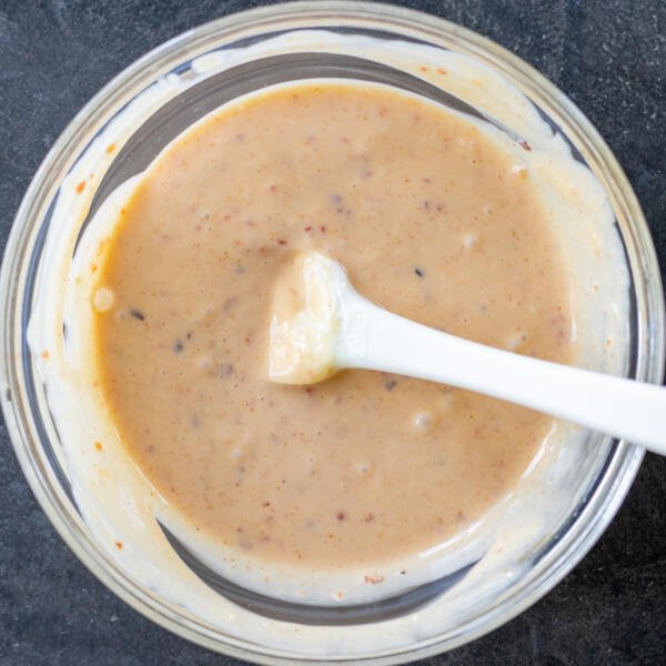 Bang Bang sauce in a bowl.