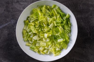 Chopped Lettuce in a bowl.