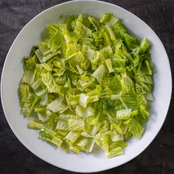 Chopped Lettuce in a bowl.