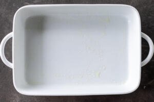 Oiled baking pan.