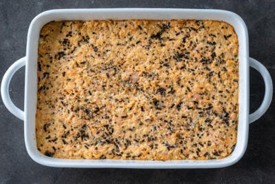 Sushi Bake with toppings.