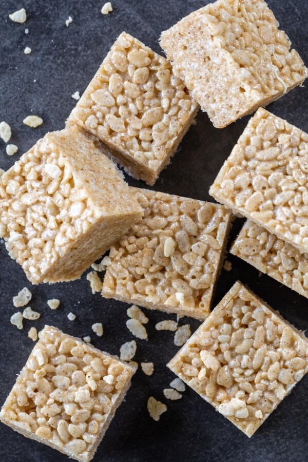 Cut into pieces Rice Crispy Treats.