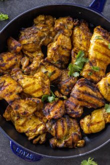Grilled Chicken Shawarma in a serving tray.