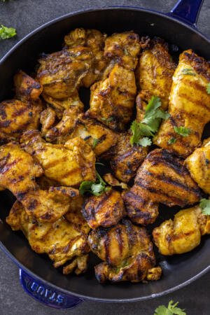 Grilled Chicken Shawarma in a serving tray.