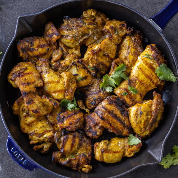 Grilled Chicken Shawarma in a serving tray.