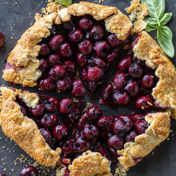 Cherry Galette sliced up.
