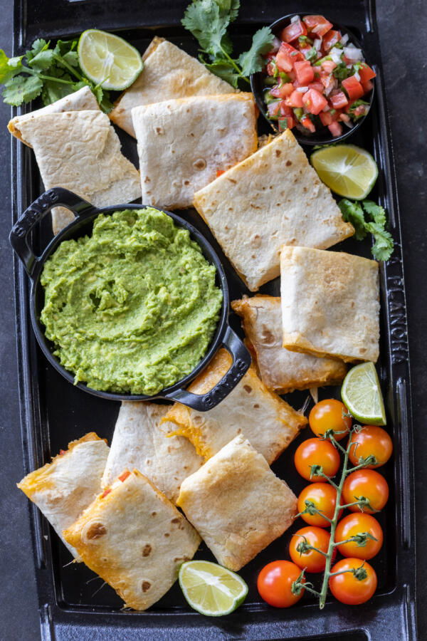 Sheet Pan Quesadilla on a serving tray.