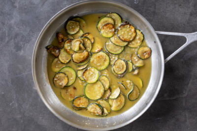 Zucchini with Spaghetti Alla Nerano sauce.