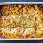 Sliced up Eggplant Lasagna.
