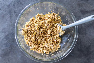 Chocolate chips with granola puffs mix.