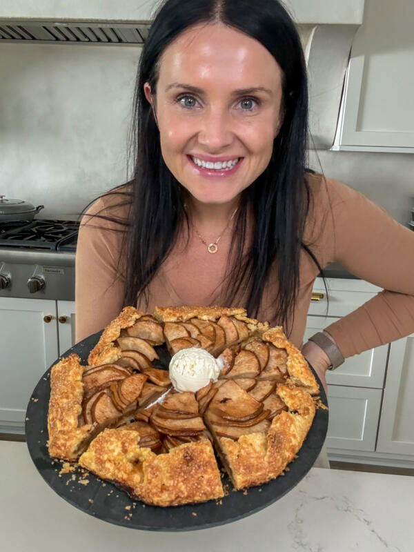 Natalya with Pear Galette in hand.