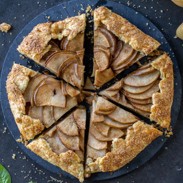 Sliced up Pear Galette.
